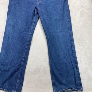 Vintage JCPenny Jeans Men 46x34 Blue Plain Pockets Dark Wash Denim Cut 602 5 USA